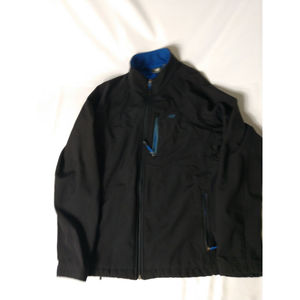 New Balance Men's Black Shell/Blue Fleece jacket. Rain Resistant Sz. Medium